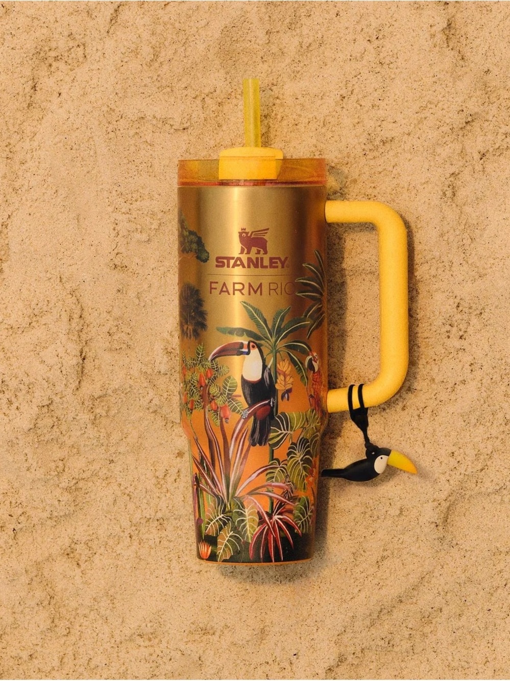 Stanley Farm Rio Gold Insulated Travel Mug with Yellow Handle 30oz - Picture 7 of 8